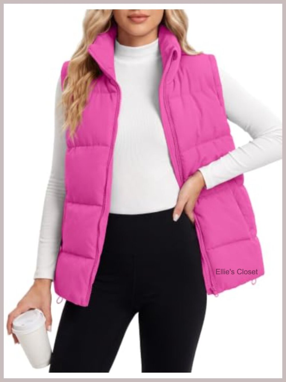 Women's Quilted Puffer Vest Sleeveless Zip Up Padded Fall Winter Layering
